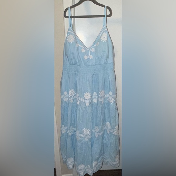 Lilly Pulitzer Dresses & Skirts - Lilly Pulitzer Light Blue Maxi Dress with White Floral Embroidery